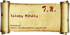 Teleky Mihály névjegykártya