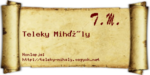 Teleky Mihály névjegykártya